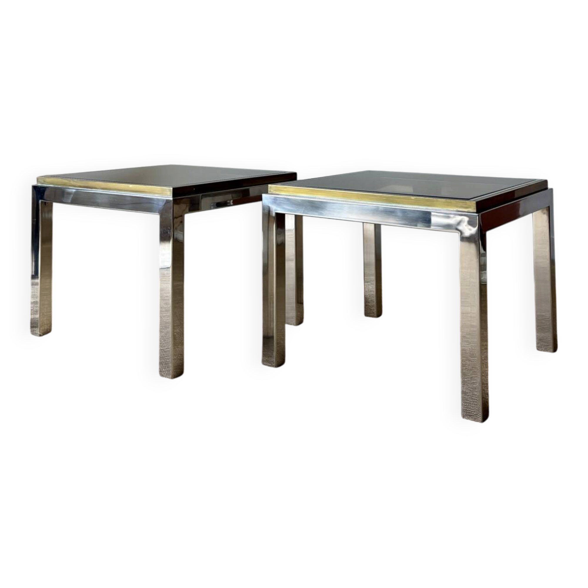 Pair of Linéa side tables - Willy Rizzo