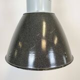 Industrial grey enamel factory lamp, 1960s
