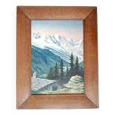 Paysage de Montagne Tableau de 1946 signé Cadre