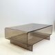 Table basse / meuble d’appoint en plexi fumé, 1970s