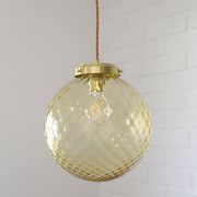 1 of 2 handblown amber glass pendant lamp redesign vintage Italian lighting
