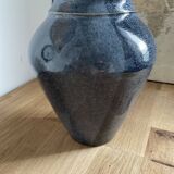 Thick blue ceramic vase