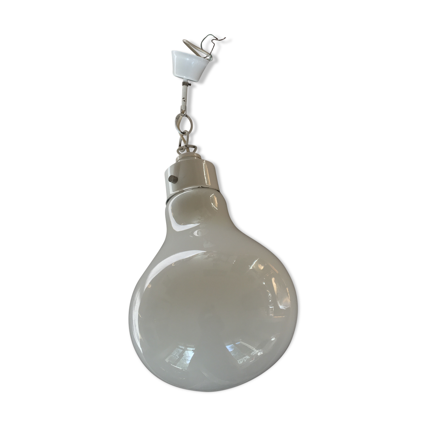 Glass bulb hanging lamp 1980