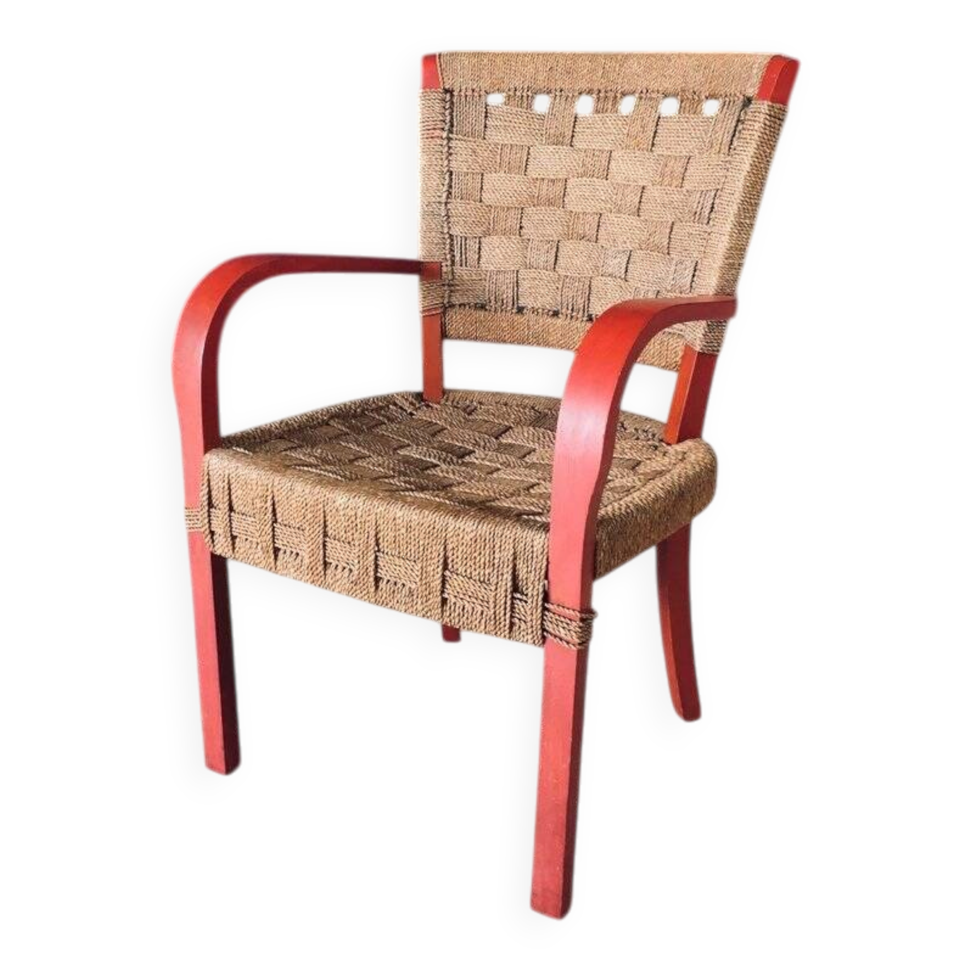 Vintage Mediterranean Rope Armchair, France, 1930s