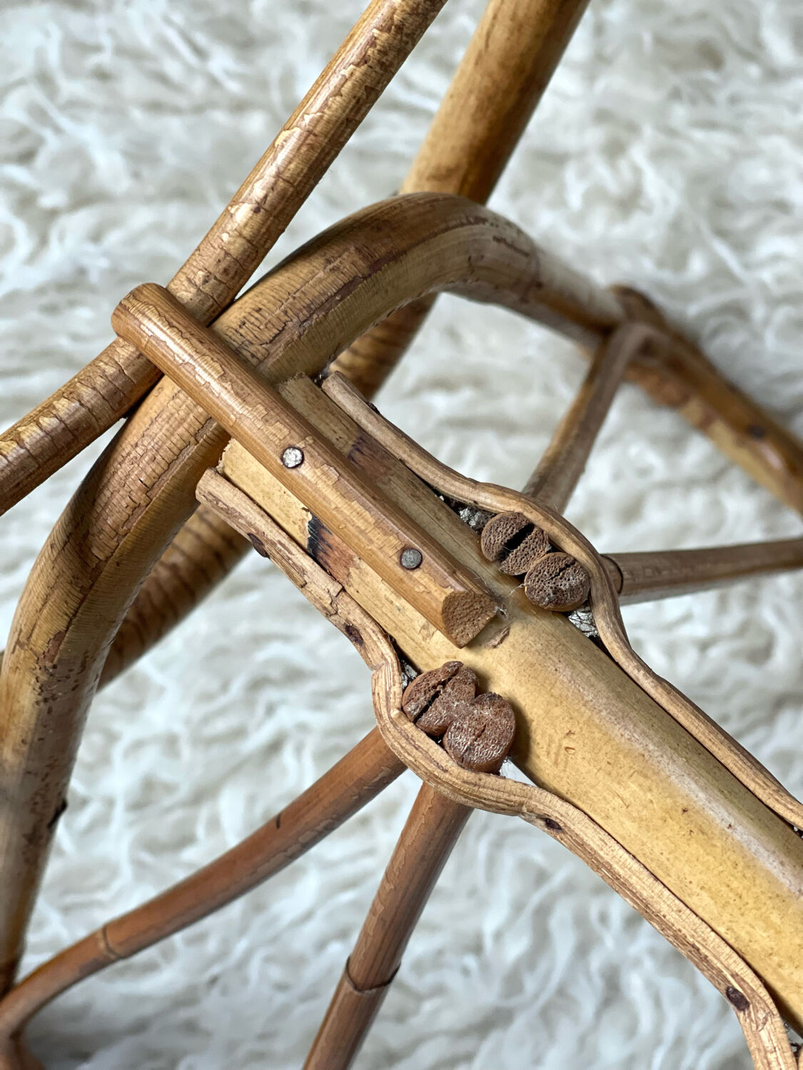 Vintage rattan magazine holder