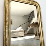 Miroir Louis-Philippe ancien feuille d’argent, XIXème