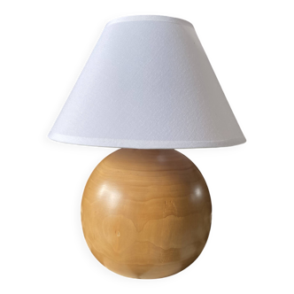 Lampe vintage en bois tourné massif