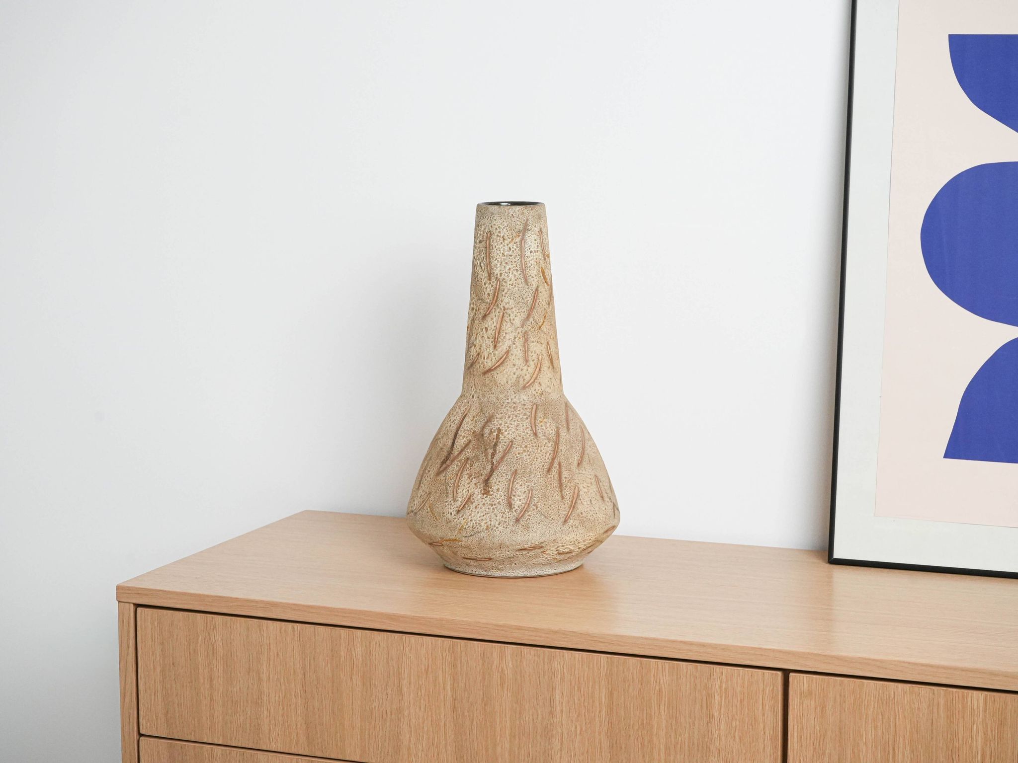 Ceramic boho vase, German design, 1960s, made in Germany