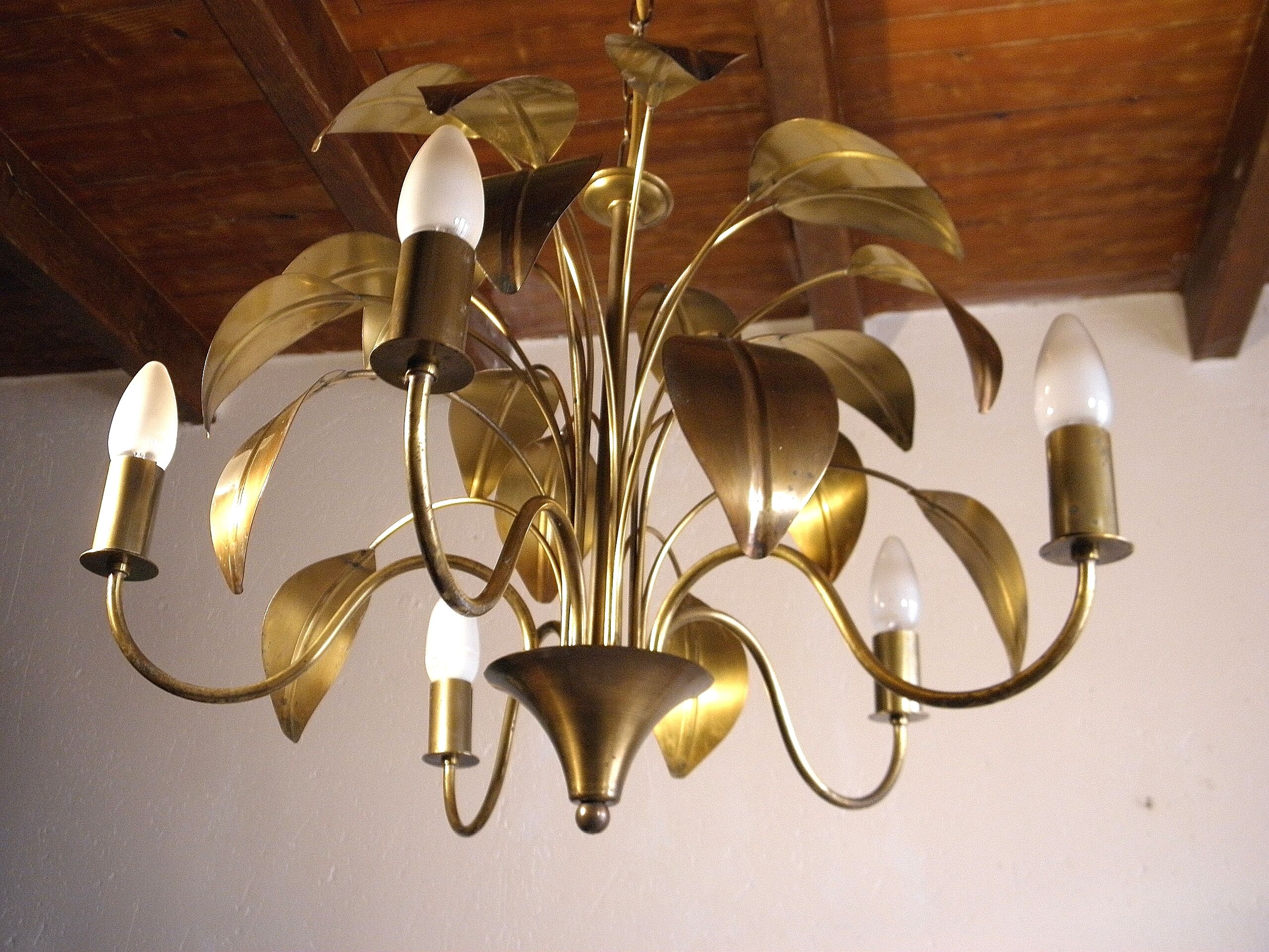 Luster "foliage" brass and gold metal 1970