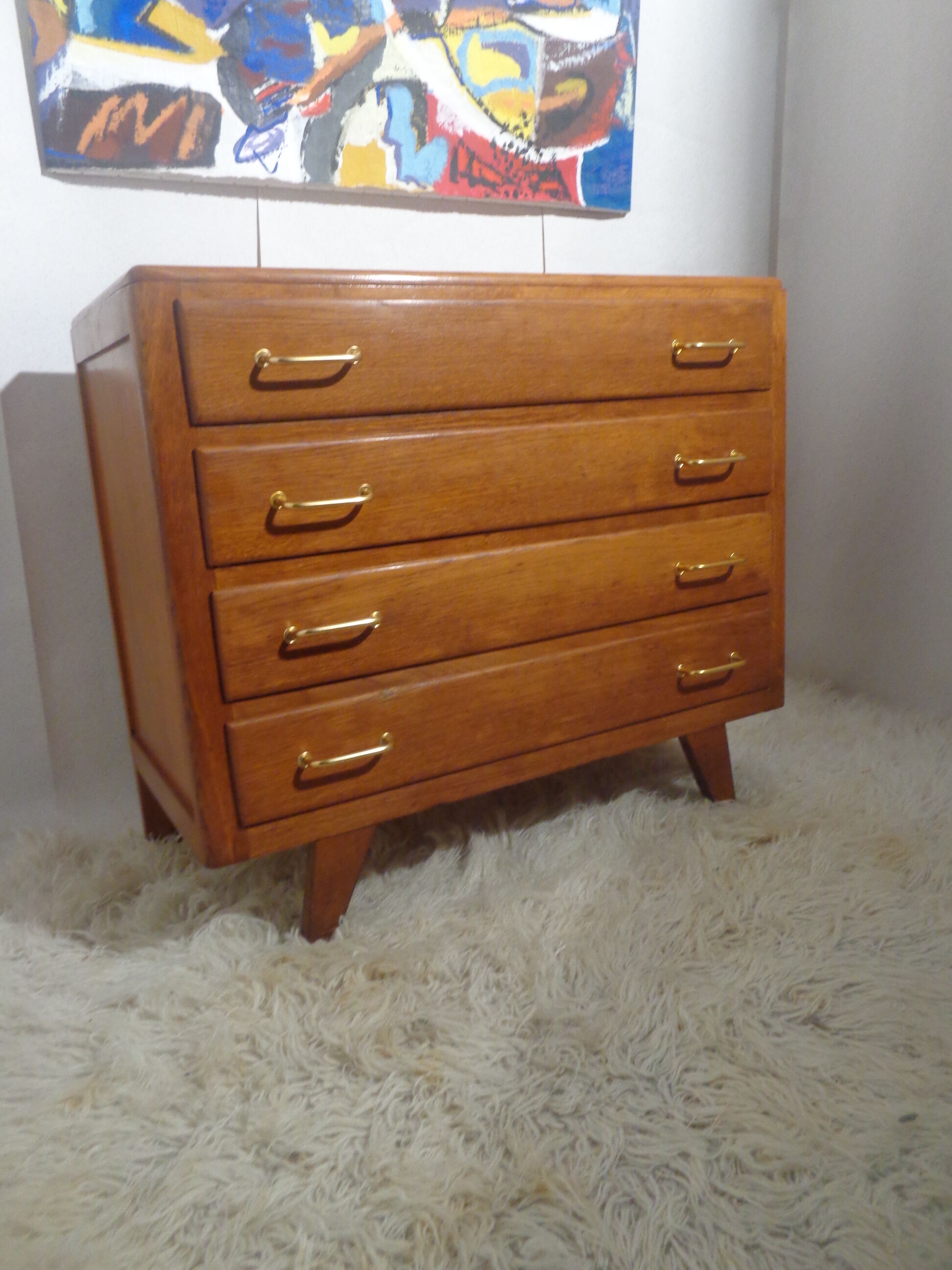 Vintage commodity of the 50s feet light oak compass