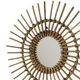 Miroir en rotin et bambou en forme de soleil du milieu du siècle, France, 58 cm