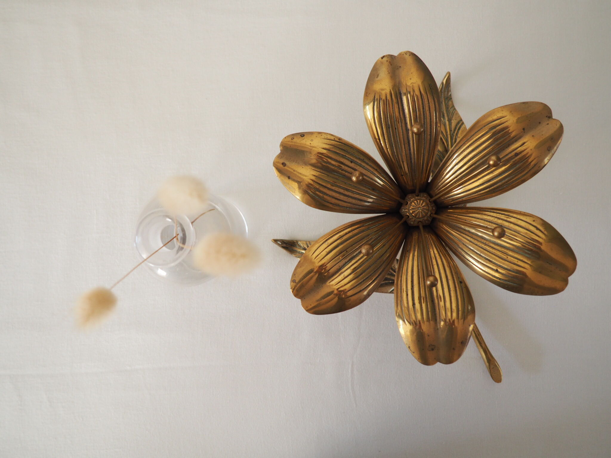 Flower brass ashtray