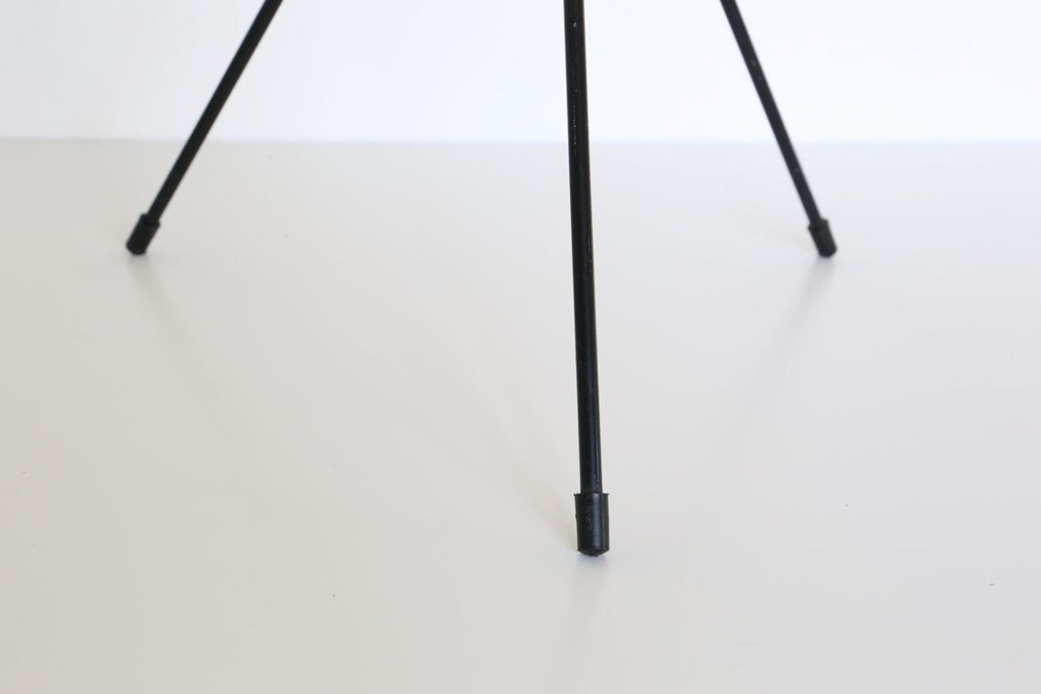 Black and yellow enamelled metal table, vintage, African Antelope motif, 1960