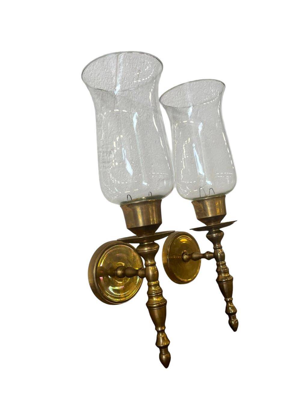 Ensemble de 2 appliques murales vintage en laiton