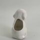 Cache pot chien en porcelaine blanc vintage