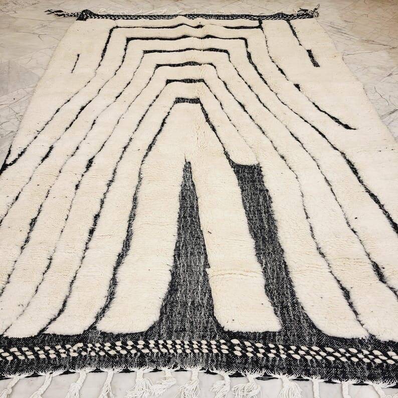 Tapis marocain sur mesure blanc traditionnelle taille 2,5/3,5 m