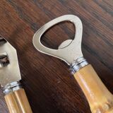 Couverts de service ouvre-bouteilles manches bambou