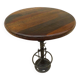 Unique bistro table with its adjustable industrial cast iron leg