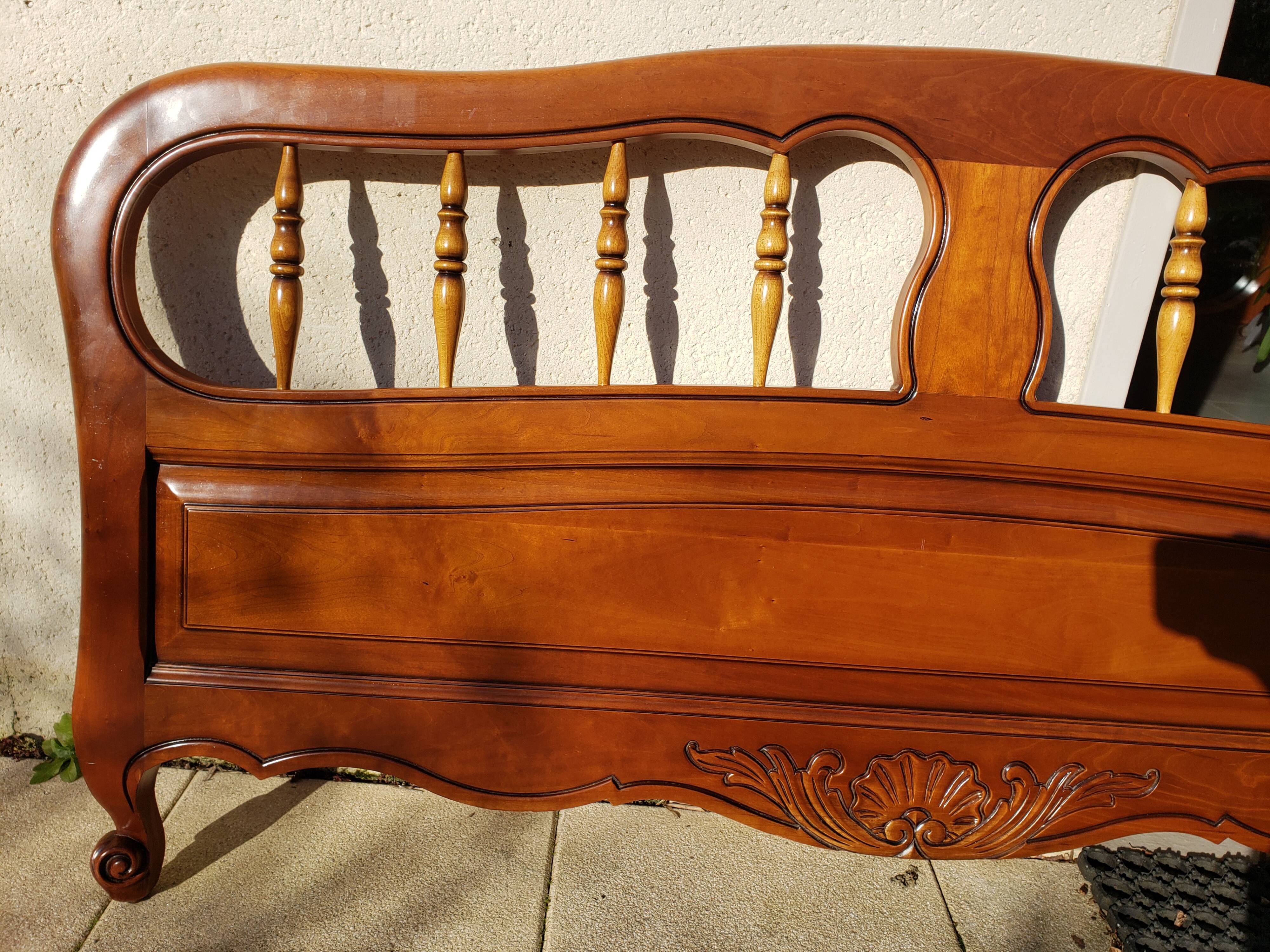 Louis XV style bed in cherry wood