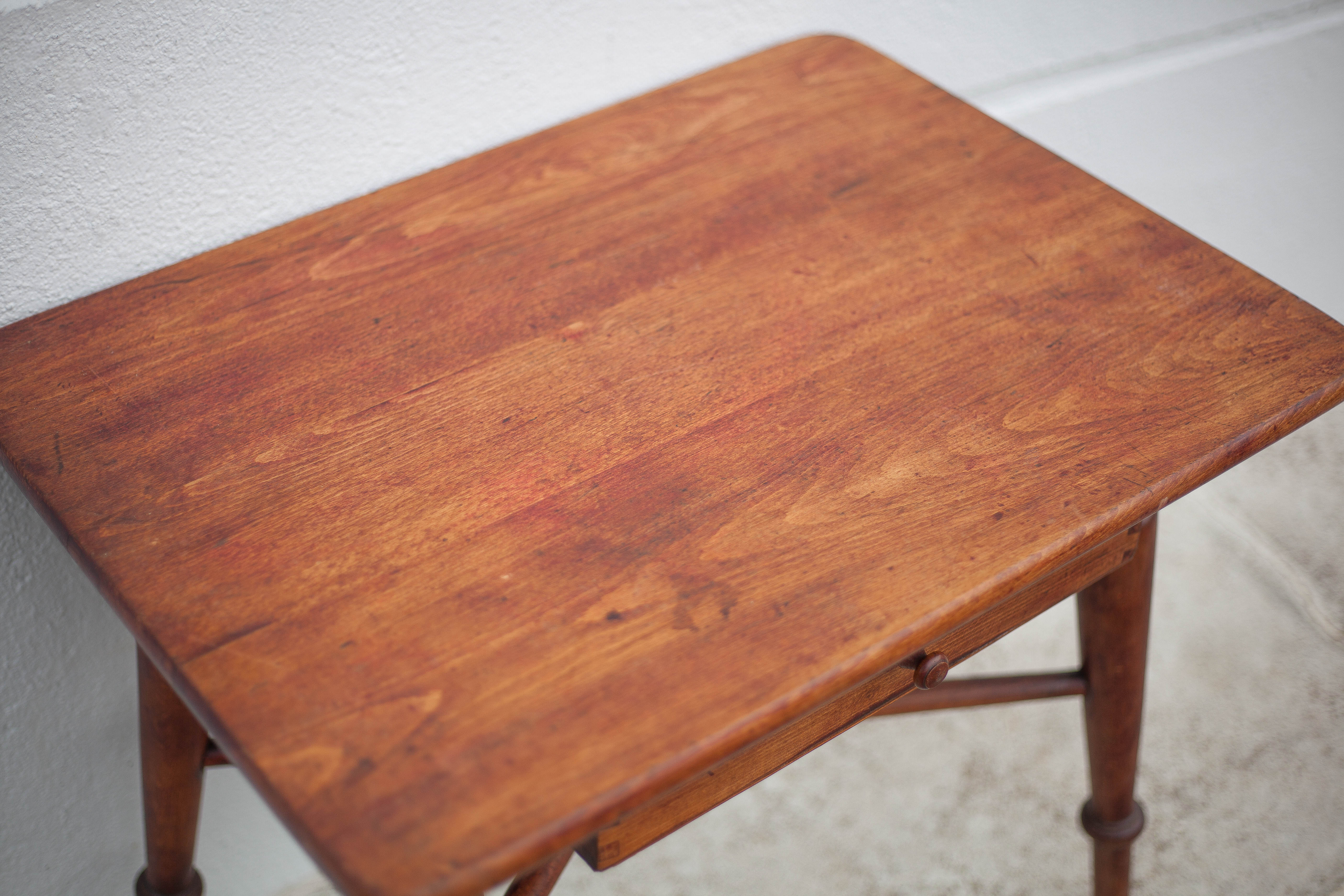 wooden coffee table with drawer, side table, bedside table, vintage end of sofa