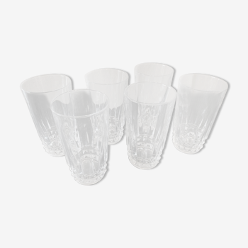 Six crystal glasses