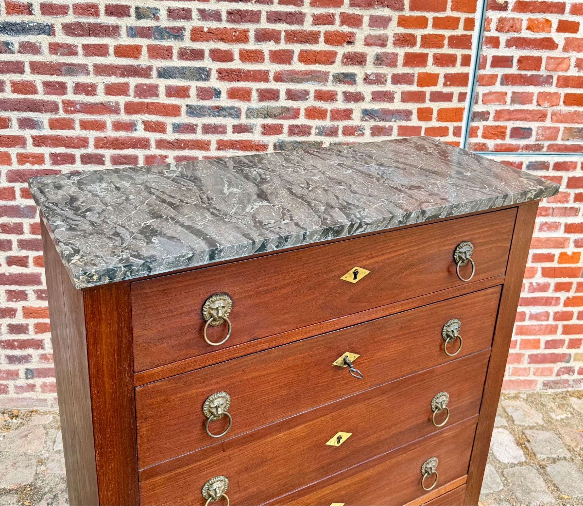 Pope françois-ignace, secretary in mahogany from the consulate period stamped