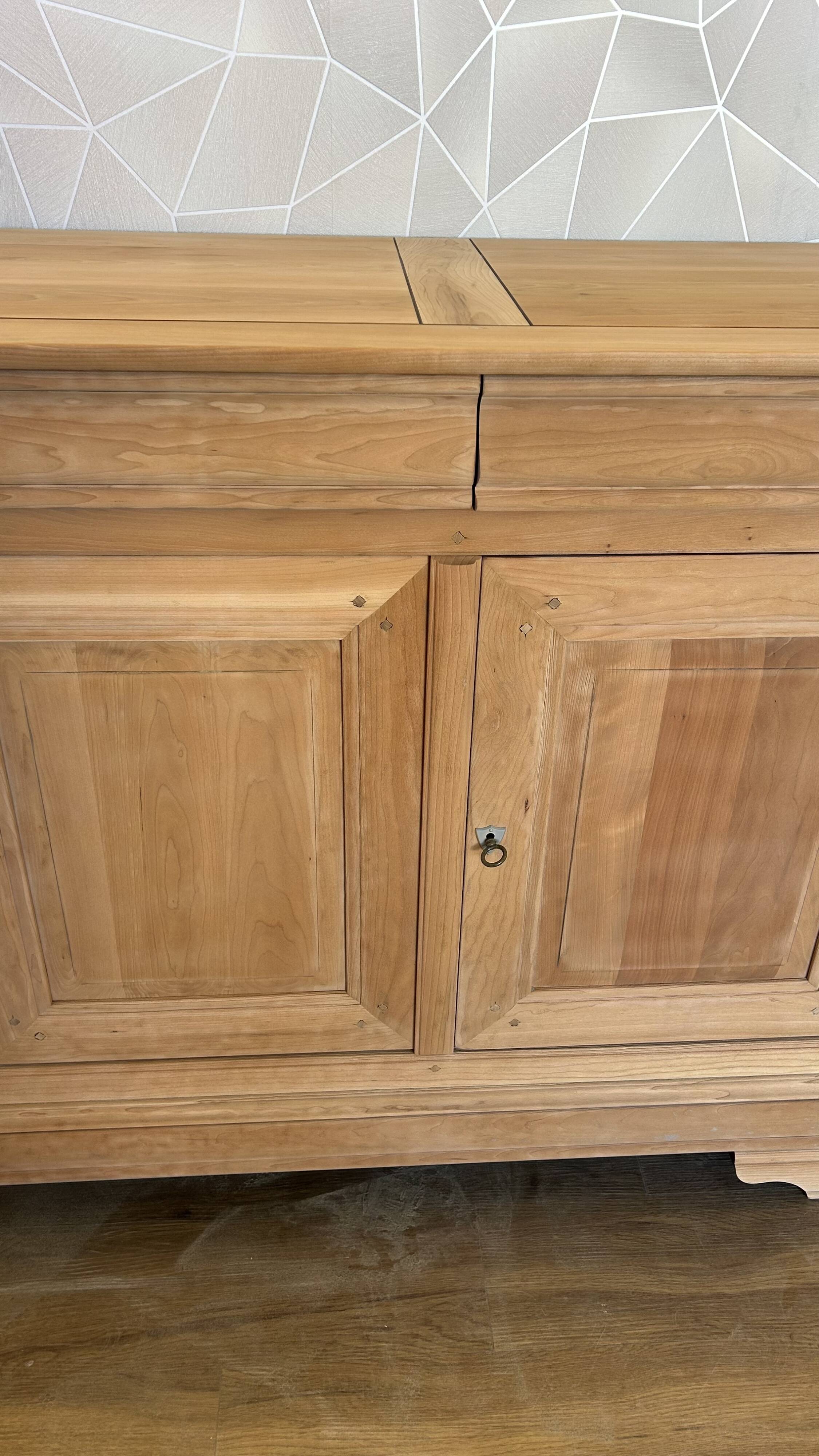 Large Louis Philippe buffet with 4 airbrushed doors