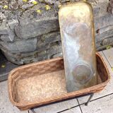Planter on foot in braided wood 60/70s