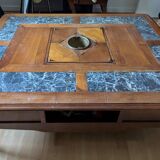 Robert Tissot cherry and marble coffee table