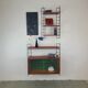 Bibliothèque murale suspendue étagères scandinave vintage teck 1960