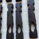 12 Carved Ebony Knife Holders in African Style