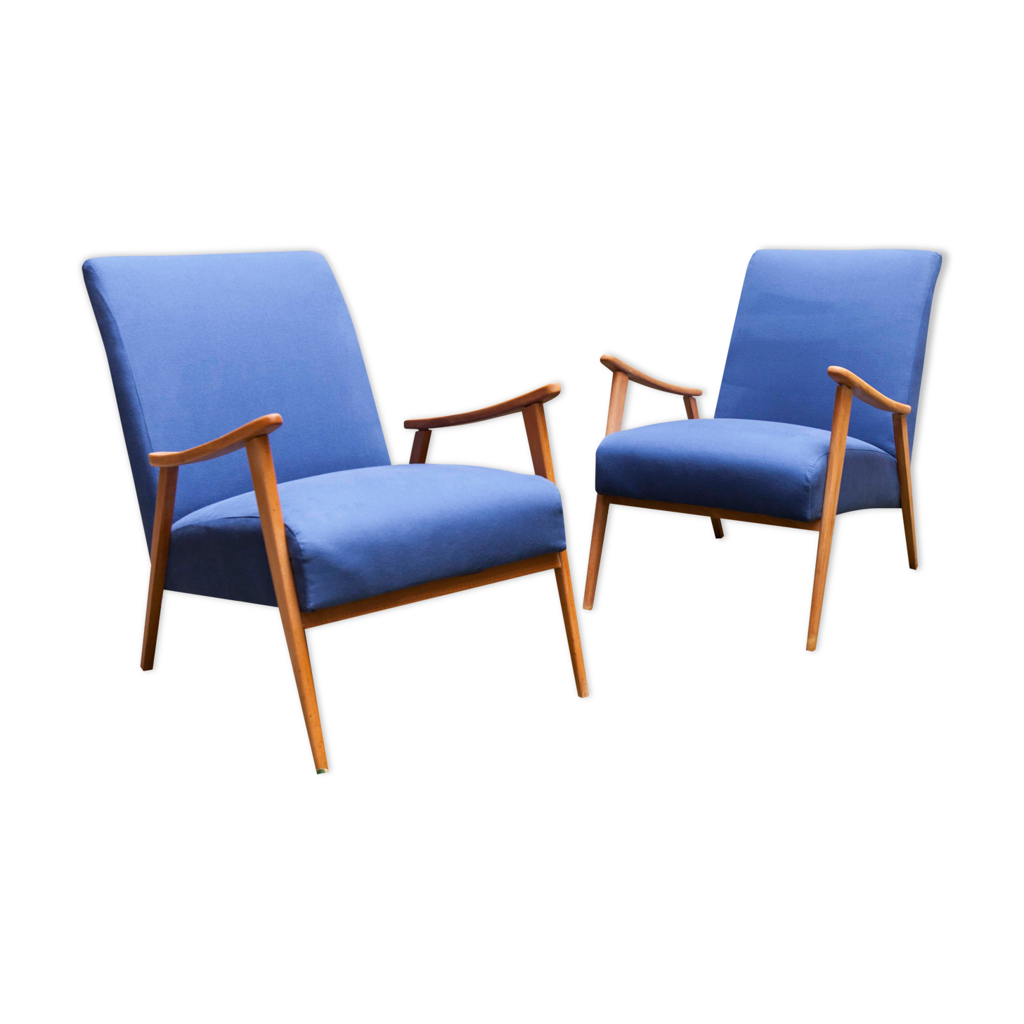 Pair of Scandinavian armchairs from the 60s new fabrics and foam