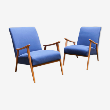 Pair of Scandinavian armchairs from the 60s new fabrics and foam