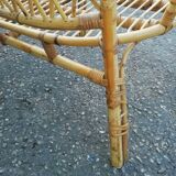Old wicker rattan armchair