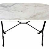 Oval marble and cast iron bistro table