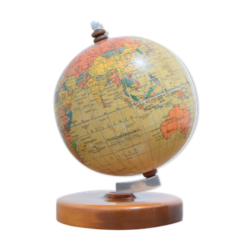 Mid-century Small Globe with  Wooden Base, by prof Paul Rath,1950‘s
