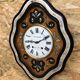Clock pendulum ox eye wood decoration mother-of-pearl dial enamelled vintage