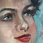 Portrait of a young woman by Gil d'Arvoy. 1950. Oil on canvas