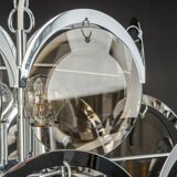 Vistosi Chrome Suspension with Smoked Glass Discs, Italy, 1970s