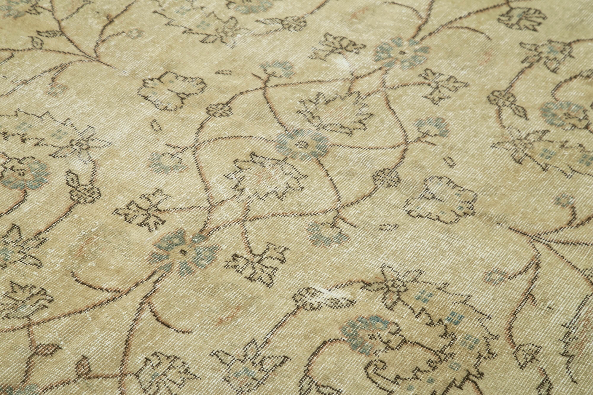 Handmade decorative oriental beige carpet 200 cm x 305 cm