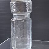 Set of 3 glass jars with old transparent lids in very good condition.