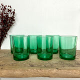 6 vintage glasses "Huile Lesieur"