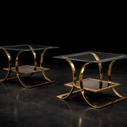 Vintage Mid-Century Italian Modern Glass Coffee Tables, 1960s, Set of 2