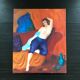 Peinture femme nue allongée