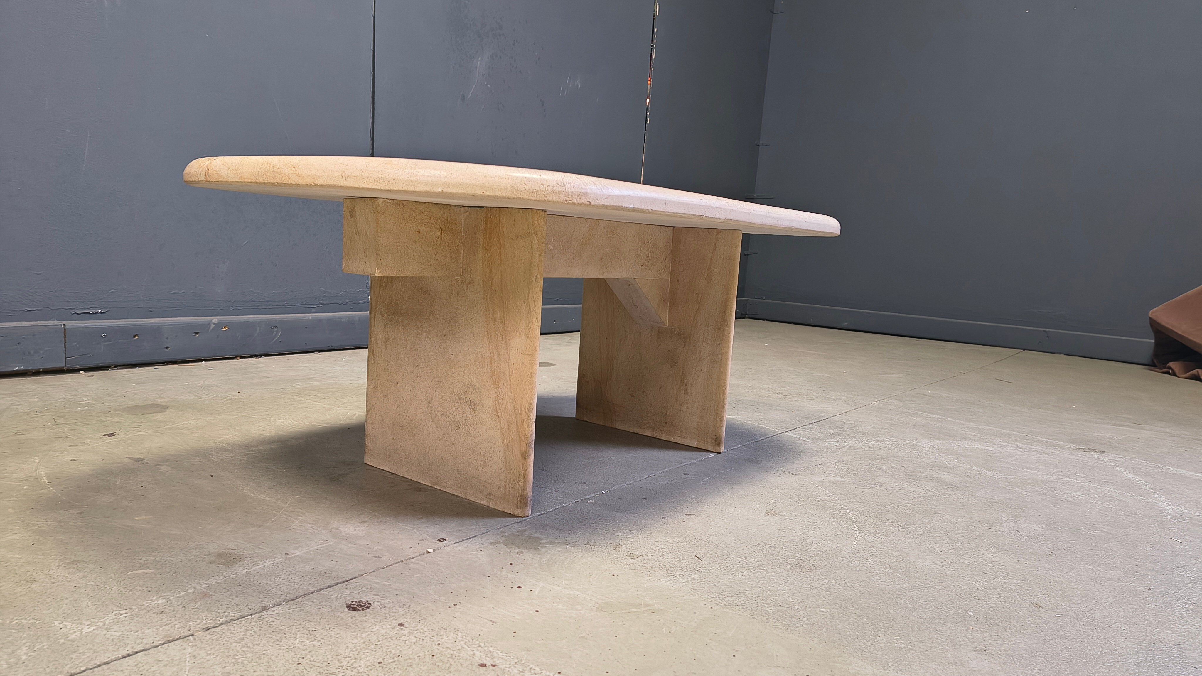 Vintage Italian travertine coffee table, 1970s