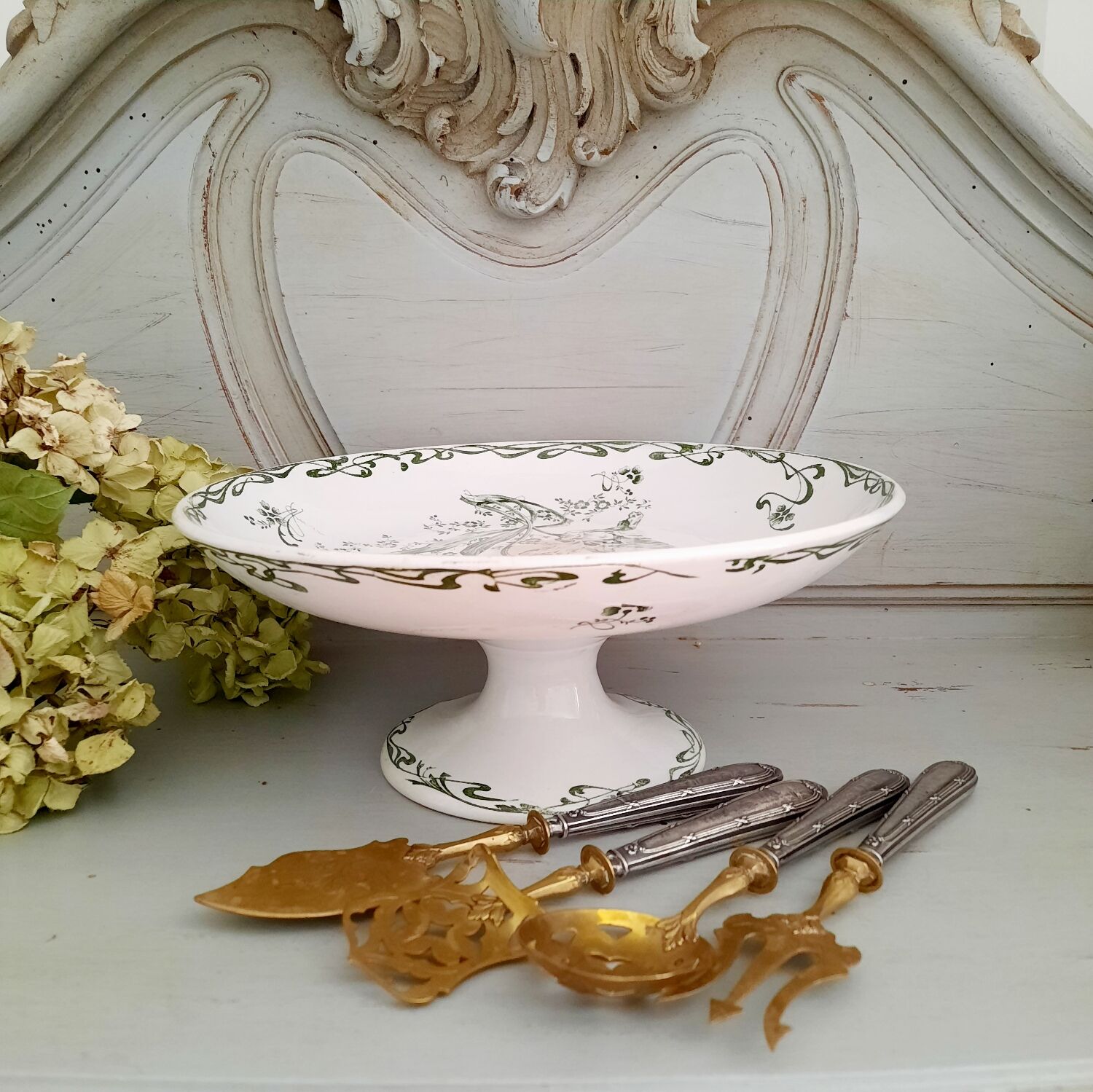 Antique earthenware fruit bowl