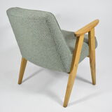 Vintage original armchair model 366, J.Chierowski, Poland, 1960s, green fabric