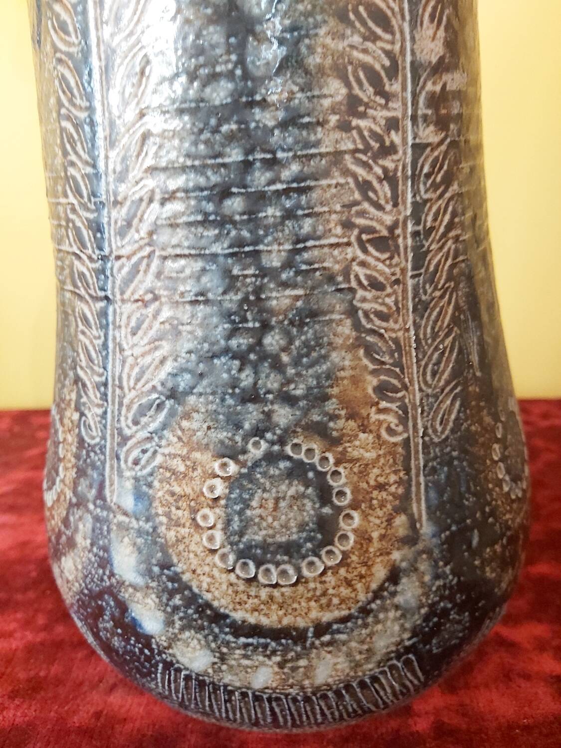 Quimper Courjault ceramic lamp base, 1970