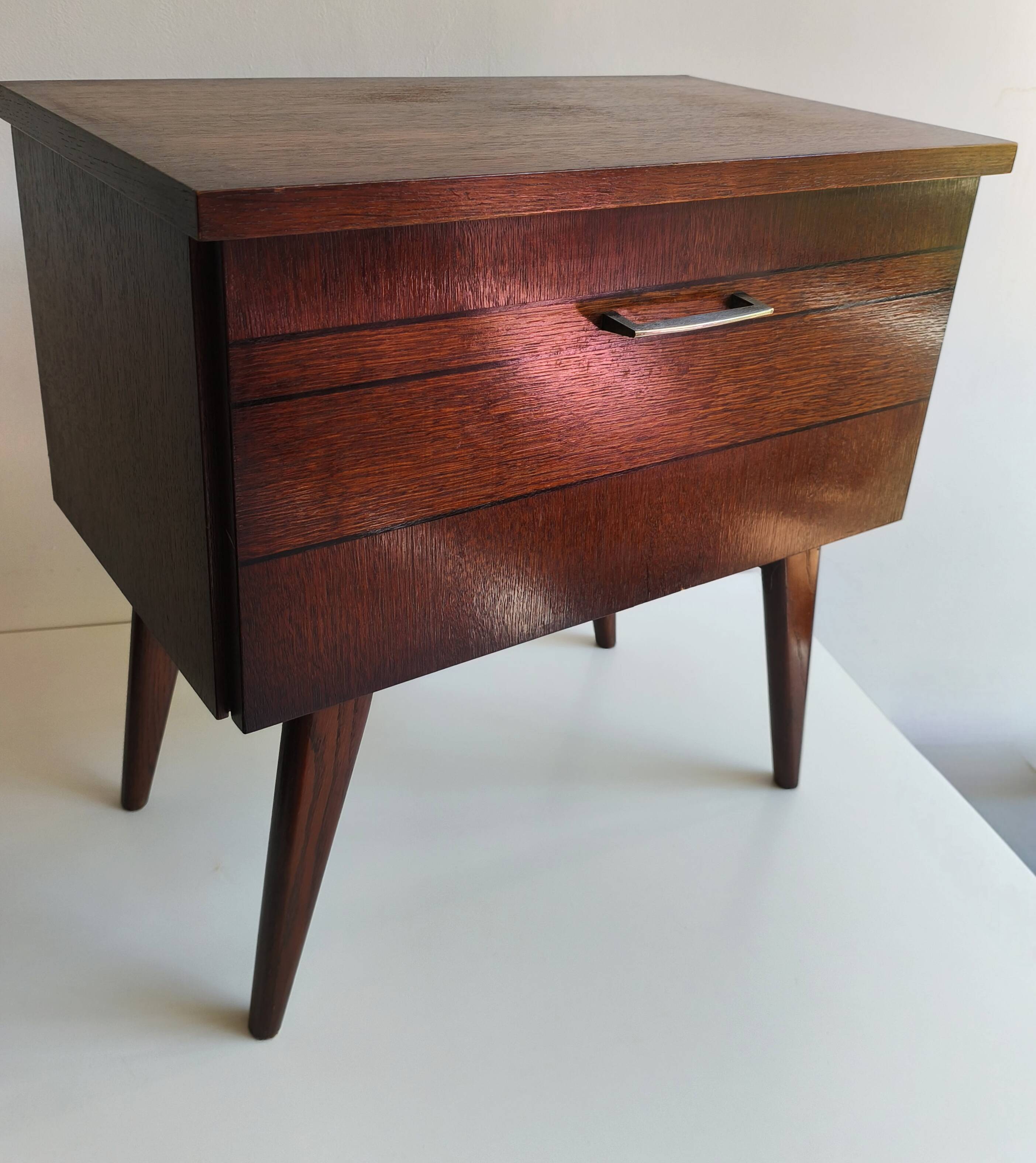 Vintage side table with compass legs