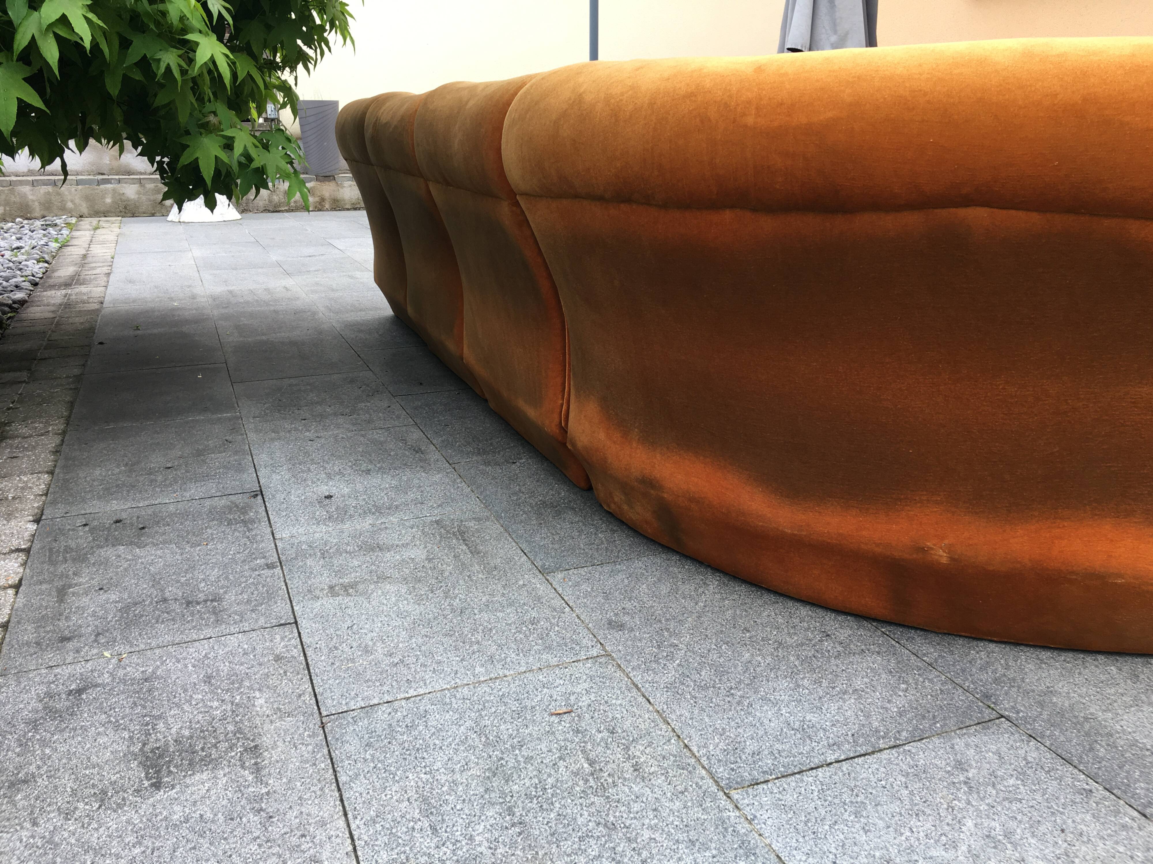 modular velvet sofa from the 70s